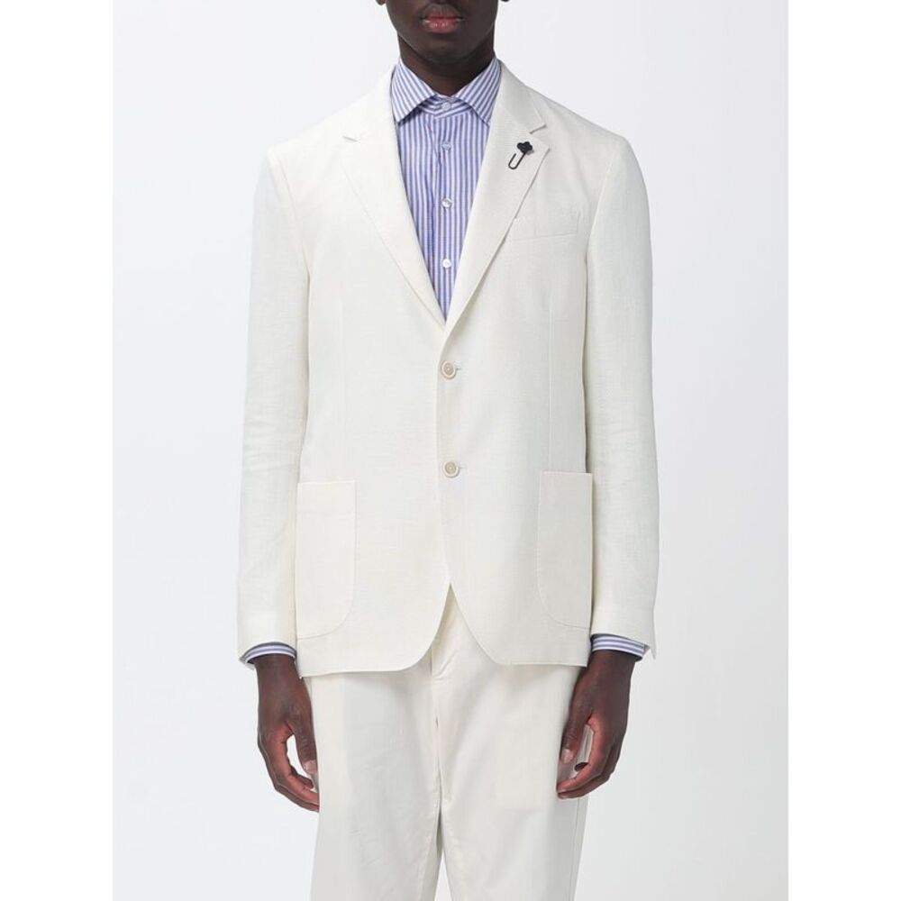 Lardini Men Lardini Single-Breasted Blazer In Virgin Wool And Linen